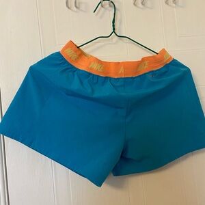 Nike Women's Athletic Shorts in Blue and Orange